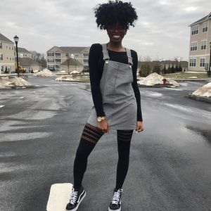 Checkered Skirt Overalls